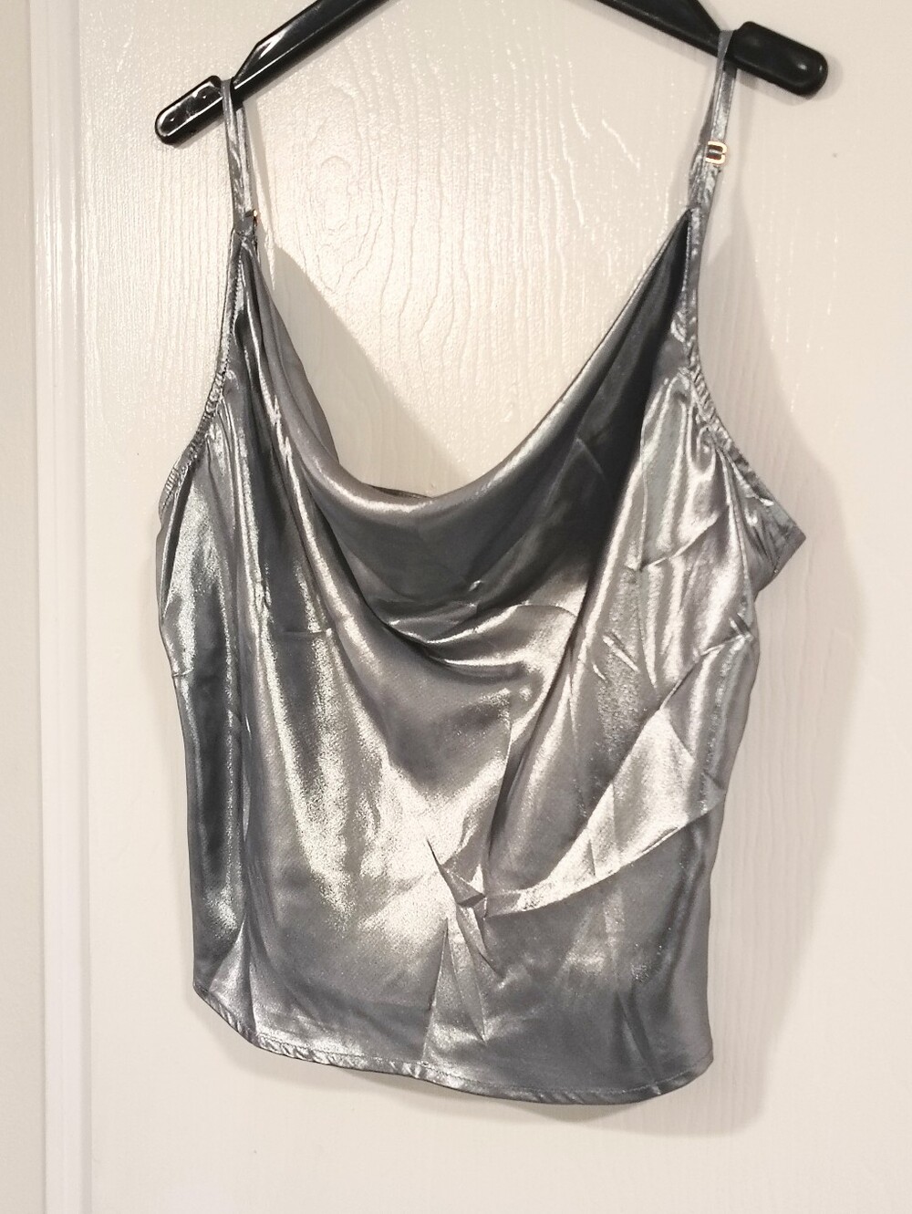 NWT Free People x Intimately FP Sunset Shimmer Woven Cami Silver Women's Large - Picture 6 of 10